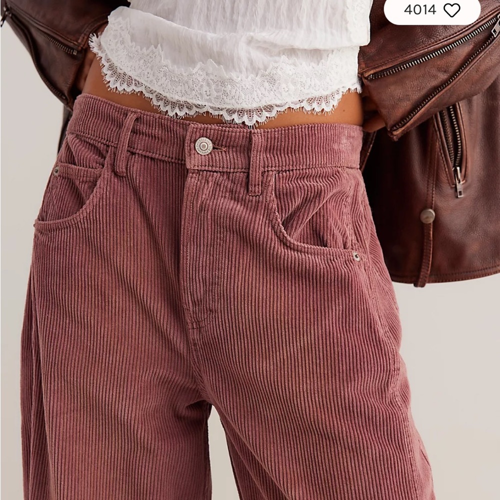We The Free Good Luck mid rise cord barrel pant
